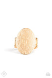 Blazing Brilliance - Gold Stretchy Wide Band Ring - Fashion Fix Ring May 2020