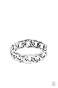 Bold Move - Silver Hinged Bracelet