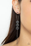 Bolo Beam - Black/Gunmetal - Gold Loop Snake Chain with Three discs Post Earrings