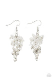 Bountiful Bouquets - Gold - White Fittings and Chains White Cluster Flowers Fishhook Earrings