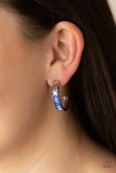 Bursting With Brilliance - Blue Hoop Earrings