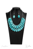 The Amy - Turquoise Teardrop Stones Short Necklace - ZI Signature Collection 2020