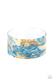 Marbled Mystique - Multi/Blue Acrylic Cuff Bracelet