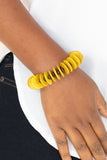 Caribbean Reefs - Yellow Wooden Stretchy Bracelet