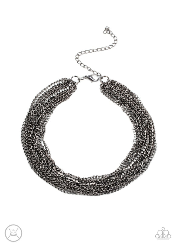 Catch You LAYER - Black/Gunmetal and Multicolored/Iridescent Chocker Necklace