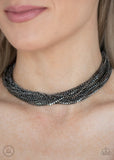 Catch You LAYER - Black/Gunmetal and Multicolored/Iridescent Chocker Necklace