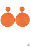 Circulate The Room - Orange/Marigold - Yellow Thread Spirals Post Earrings