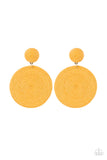 Circulate The Room - Orange/Marigold - Yellow Thread Spirals Post Earrings