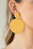 Circulate The Room - Orange/Marigold - Yellow Thread Spirals Post Earrings