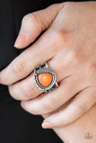 Cliff Climber - Orange Wide Band Ring