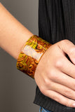 Cosmic Couture - Orange Acrylic Cuff Bracelet