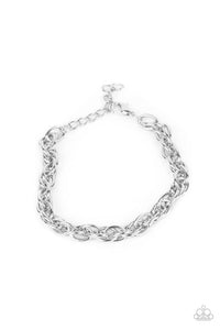 Executive Exclusive - Silver Double Linked Chain Urban Clasp Bracelet