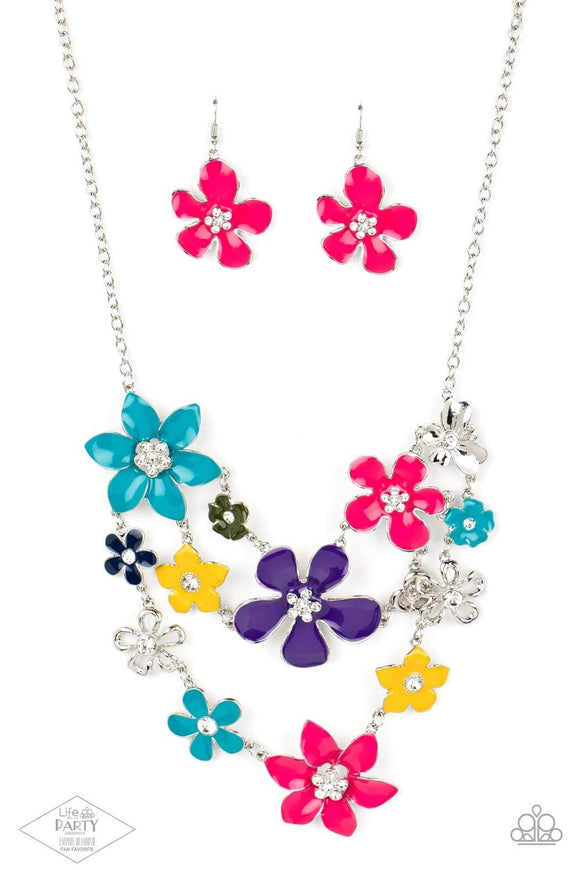 Multi Flower ZI - Multicolored Flowers ZI Collection Short Necklace - 2013 ZI Collection Brought Back LOP Necklace 2022