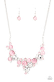 Fairytale Affair - Pink Cat's Eye Short Necklace -  Paparazzi Accessories