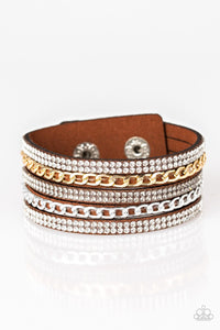 Fashion Fiend - Brown Snap Wrap Bracelet