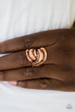 Feathers Will Fly - Copper Feathers Wide Band Ring