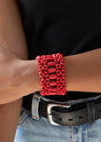 Fiji Flavor - Red Wooden Stretchy Bracelet