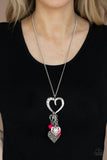 Flirty Fashionista - Pink Heart Long Necklace