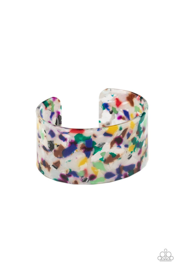 Freestyle Fashion - Multi, Purple Multicolored Acrylic Cuff Bracelet