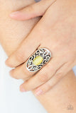 Gleam Big - Yellow Cat's Eye Wide Band Ring