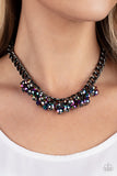 Galactic Knockout - Multi/Oil Spill/Gunmetal Short Necklace