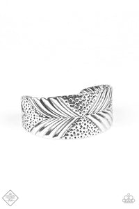 Geo Guru - Silver Hammered Patterns Cuff Bracelets - Fashion Fix Bracelet