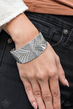 Geo Guru - Silver Hammered Patterns Cuff Bracelets - Fashion Fix Bracelet