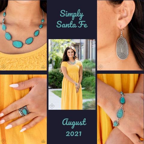 Simply Santa Fe - Blue/Turquoise - Silver Complete Trend Blend Fashion Fix Set August 2021