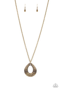 Glitz And Grind - Brass Long Necklace. Fashion Fix Exclusive July 2021