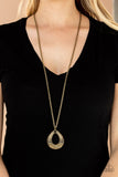 Glitz And Grind - Brass Long Necklace. Fashion Fix Exclusive July 2021