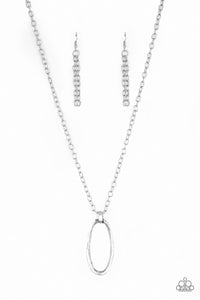 Grit Girl - Silver Hammered Bold Asymmetrical Ring Long Necklace