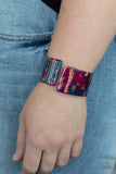 Groovy Vibes - Multi Blue/Purple Iridescent Acrylic Cuff Bracelet