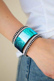 Heads Or MERMAID Tails - Blue Snap Wrap Bracelet