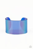 Holographic Aura - Blue Acrylic Cuff Bracelet