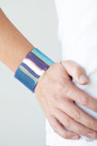 Holographic Aura - Blue Acrylic Cuff Bracelet