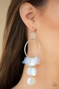 Holographic Hype - Multi - Blue Shell-Like Sequins Fishhook Earrings