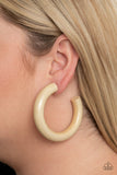 I WOOD Walk 500 Miles - Blue, Black and White Wooden Hoop Earrings