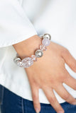 Ice Ice-Breaker - Silver, Red Opaque Polished Pearly Beads and Crystal-Like Beads Stretchy Bracelet