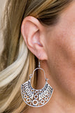 Indigenous Idol - Silver - Copper Crescent Circular Detail Fish Hook Earrings. Fashion Fix Earrings