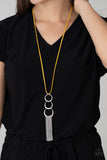 Industrial conquest - Yellow Suede Long Necklace