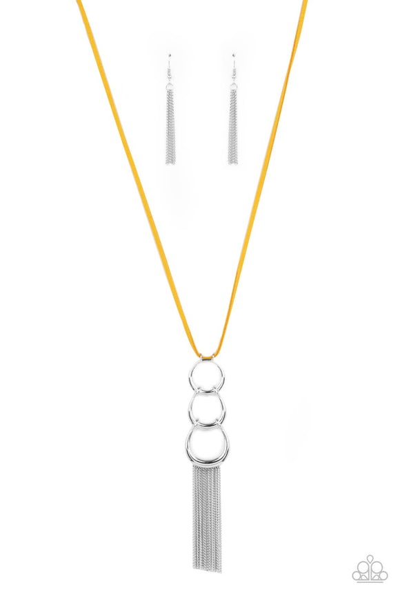 Industrial conquest - Yellow Suede Long Necklace