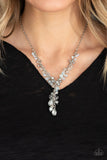 Iridescent Illumination - Silver - Blue Iridescent Beads Short Necklace