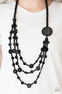 Jungle Jive - Black Wooden Necklace