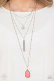 Knockout Keepsake - Orange/Peach Long Fashion Fix Necklace.