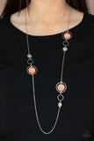 Laguna Lounge - Orange/Burnt coral Shell-Like Long Necklace