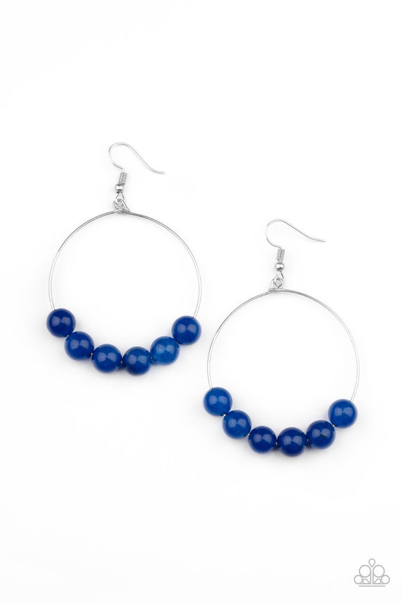 Let It Slide - Blue Fish Hook Earrings