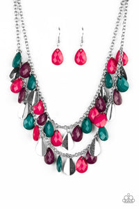 Life Of the FIESTA - Multi - Black Teardrop Beading Short Necklace