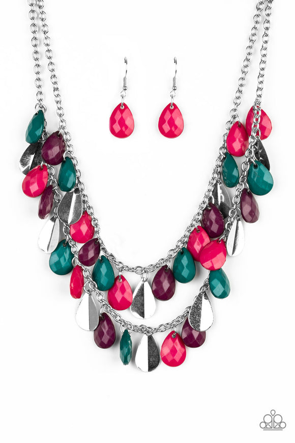 Life Of the FIESTA - Multi - Black Teardrop Beading Short Necklace