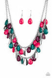 Life Of the FIESTA - Multi - Black Teardrop Beading Short Necklace