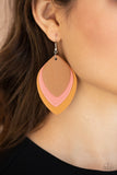 Light As A LEATHER - Multi - Red Leather Fishhook Earrings